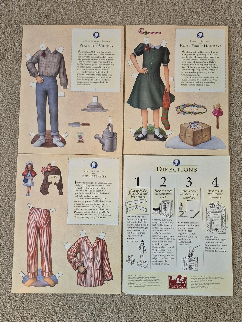 RETIRED Vintage Pleasant Company American Girl Molly Paper Dolls